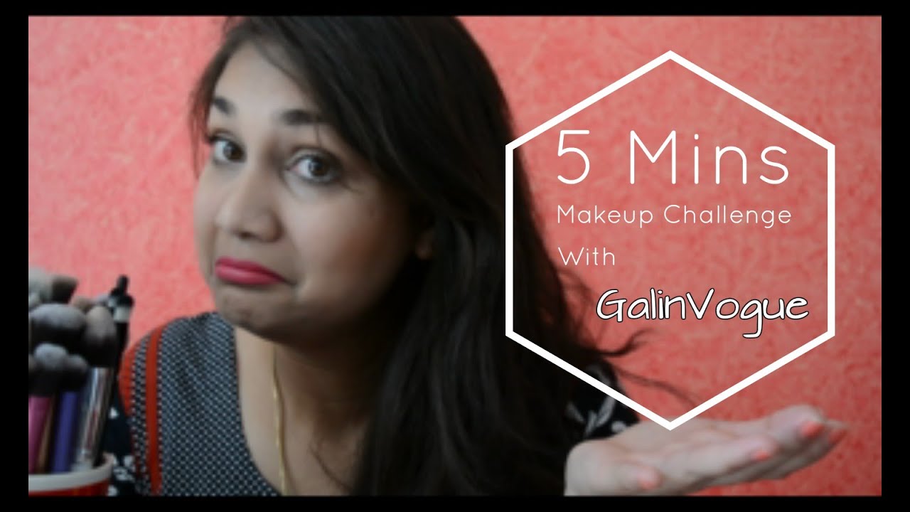5 Mins Makeup Challenge Collab with GalinVouge || Nidhi Katiyar