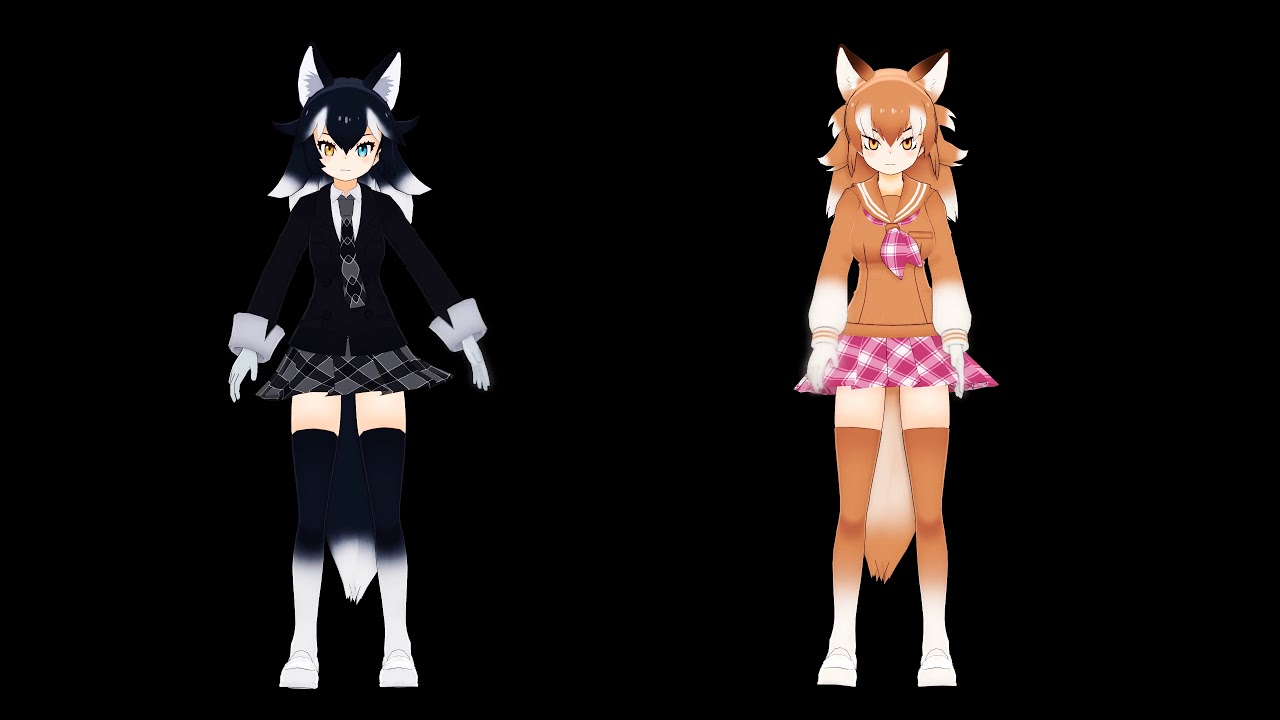 Mmd Kemono Friends Gray and Japanese Wolf - Monster