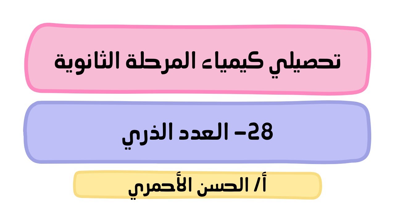 المادة - تركيب الذرة/كيف تختلف الذرات/العدد الذري/كيمياء1/تحصيلي/الحسن الأحمري