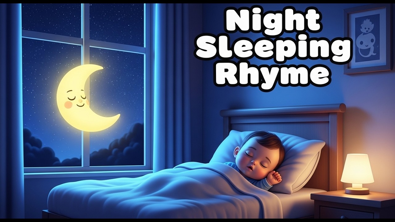 Enjoy a calm and soothing bedtime with this Night Sleeping Rhyme 🌙😴