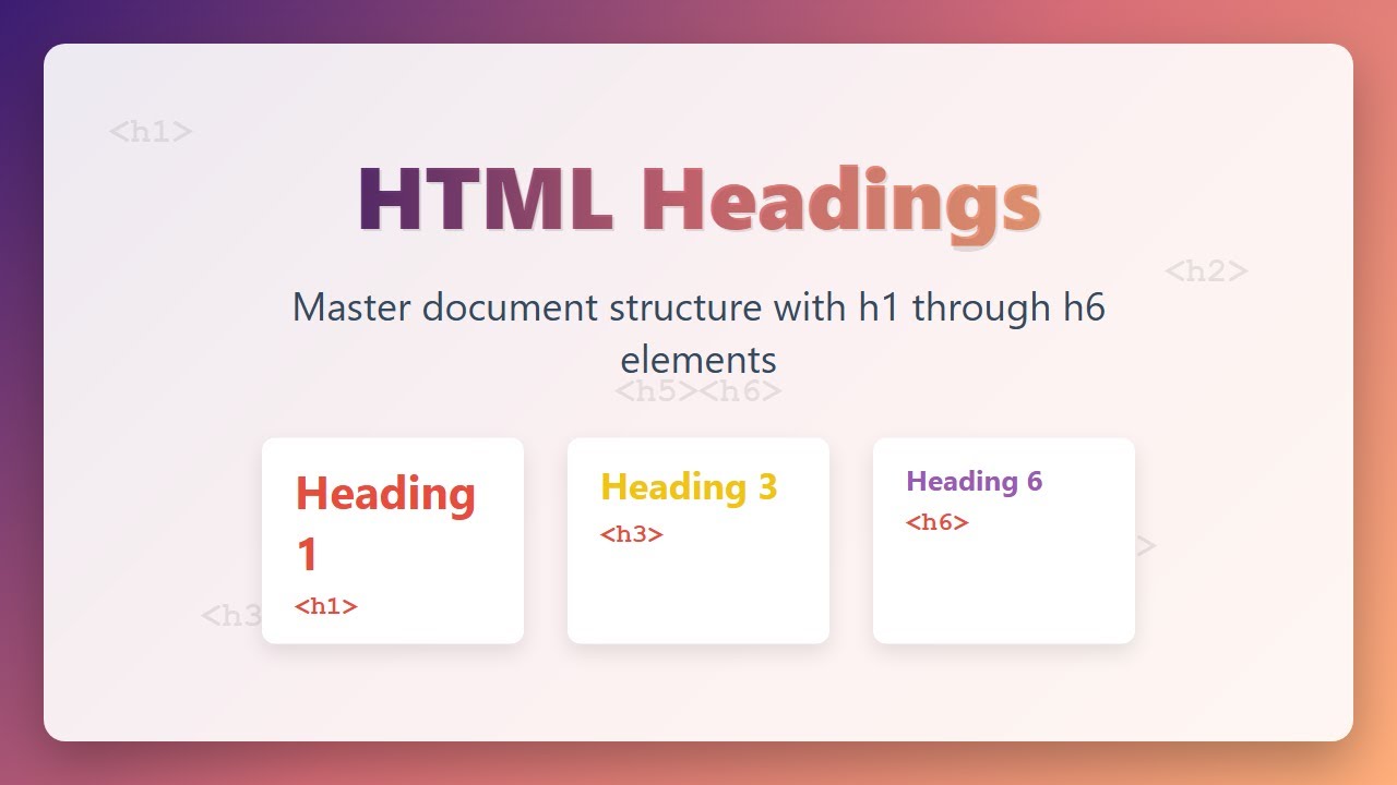 HTML Headings: Structure Your Web Pages with h1-h6 Elements