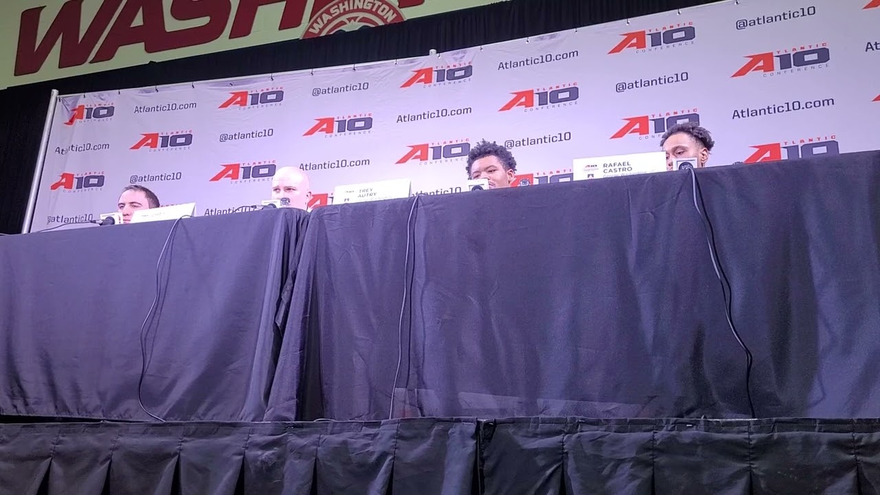 George Washington's Trey Autry & Rafael Castro on their 88-81 A10 Tournament win over Fordham