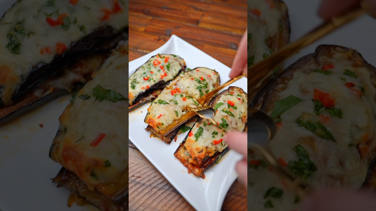 معقوله البتنجان يطلع منه الجمال ده! الأكله دي لعشاق البتنجان وبدون قلي❤️ #ناديه_السيد #eggplant
