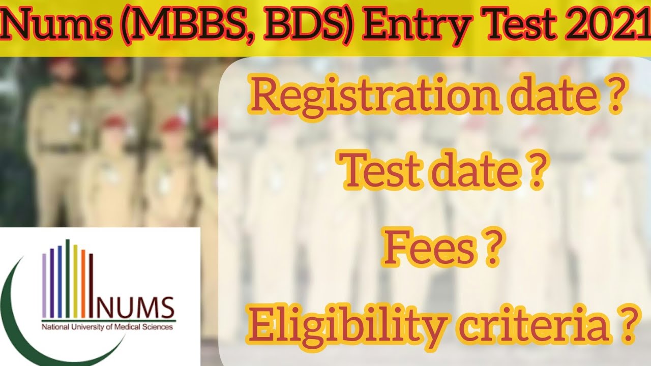 Nums (MBBS, BDS) NTS Entry test 2021 Date , Registration , Fees || Bsc Nursing ( girls) Entry test