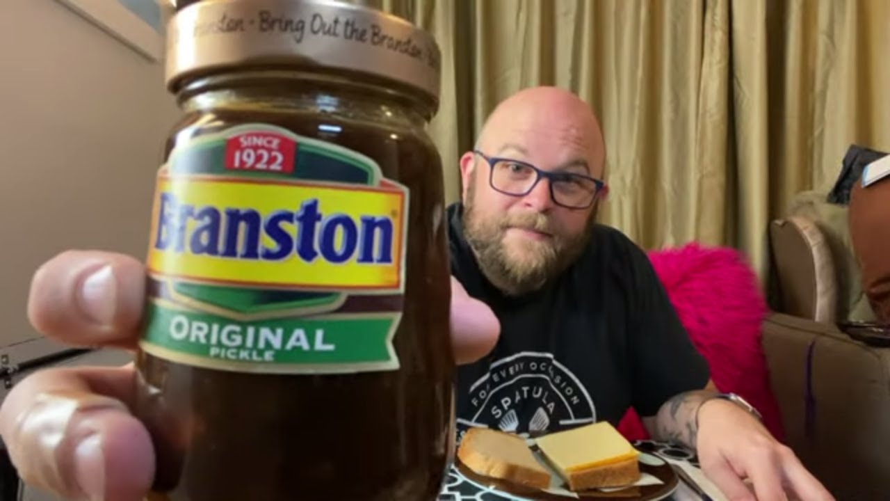 boinger eats a Branston Original Pickle (from the UK)