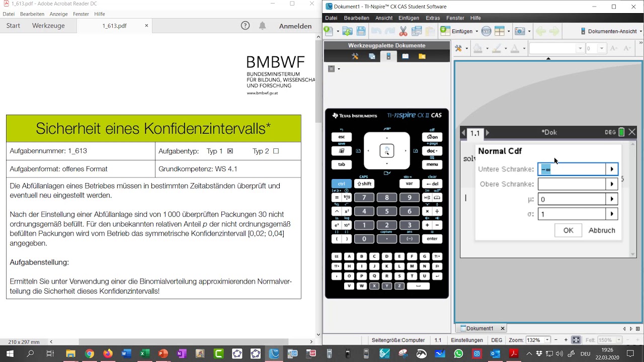 TI Nspire CX CAS   Konfidenzintervall Sicherheit berechnen   Mathago