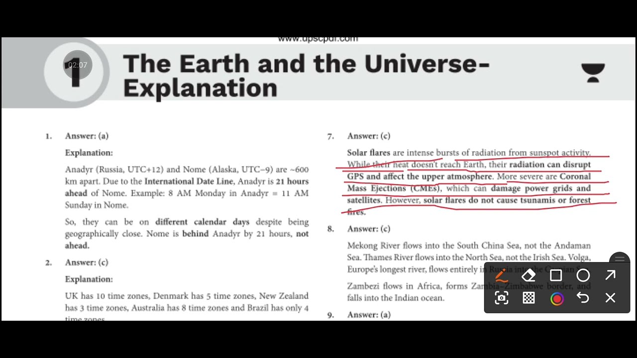 THE EARTH &THE UNIVERSE|SOLVED UPSC PRELIM|2013 to 2205|GEOGRAPHY|Part 2