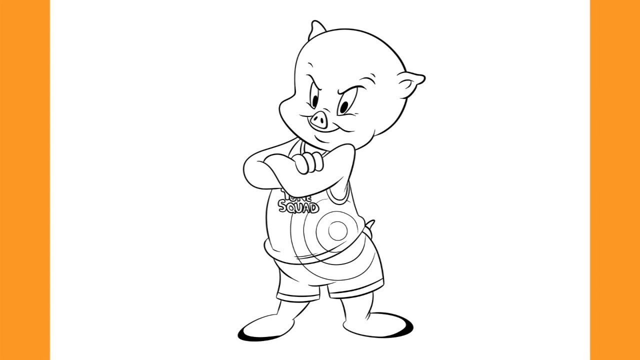 How to Draw PORKY PIG - Tune Squad | SPACE JAM: A New Legacy