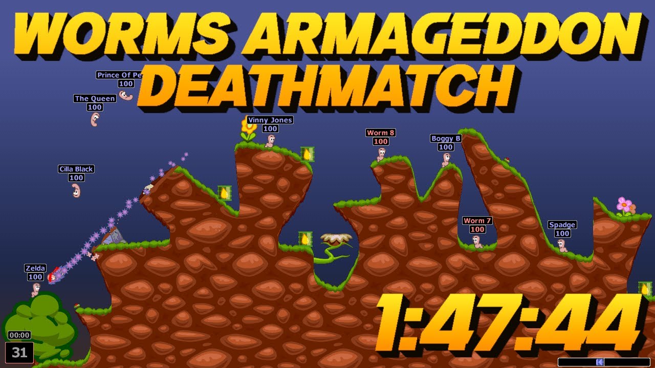 Worms Armageddon - Deathmatch Speedrun in 1:47:44
