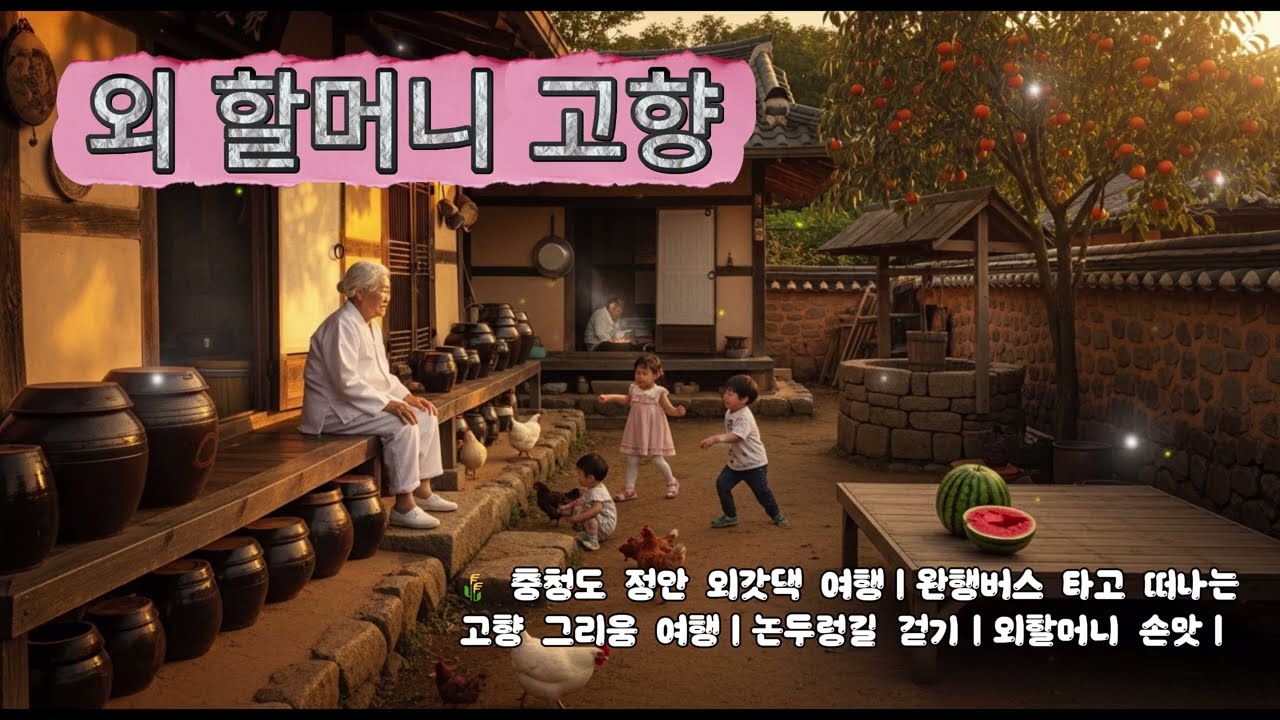 🌾 충청도 정안 외갓댁 여행｜완행버스 타고 떠나는고향 그리움 여행｜논두렁길 걷기｜외할머니 손맛｜Korean countryside grandma's village travel