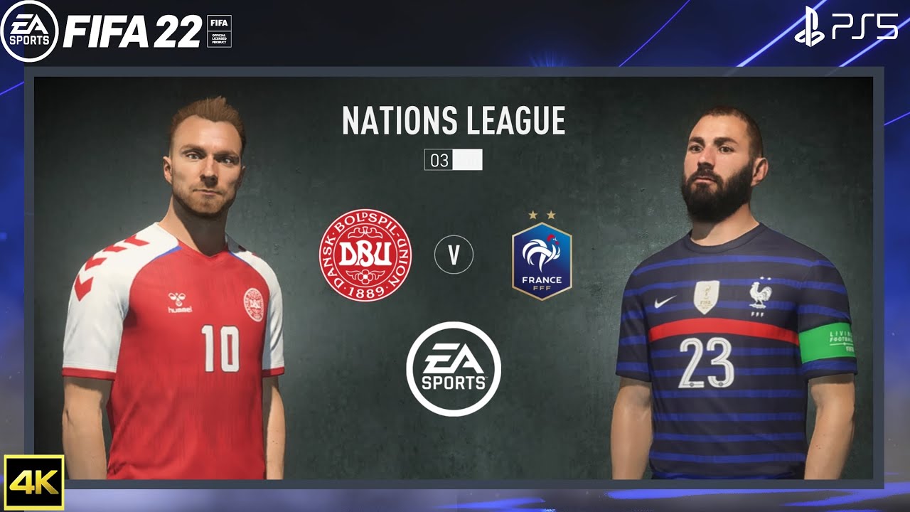 FIFA 22 PS5 | France Vs Denmark | UEFA Nations League 2022 | 4K Gameplay