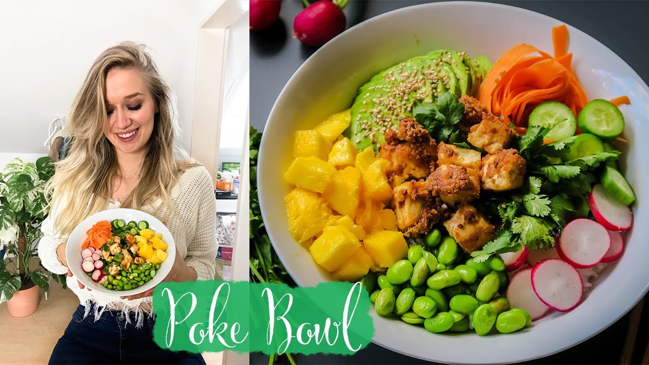 VEGANE POKE BOWL mit Erdnuss Tofu | GEWINNSPIEL Kochbuch