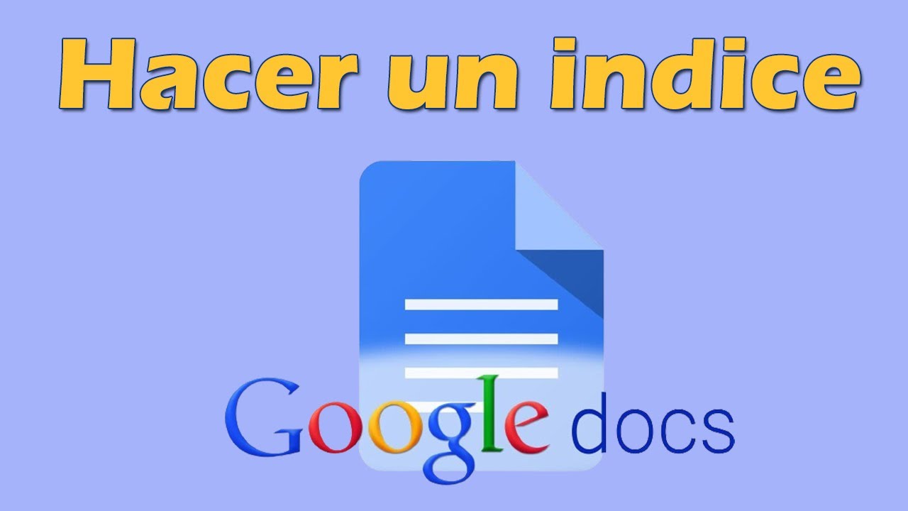 Como hacer un indice en docs de Google