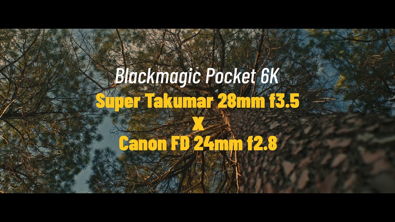 Blackmagic Pocket 6k Canon FD 24mm F2.8 x Super Takumar 28mm F3.5