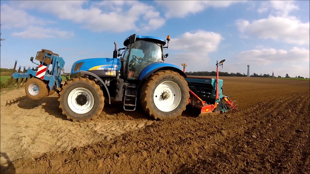 New Holland T7050 | Semis de blé 2018 !