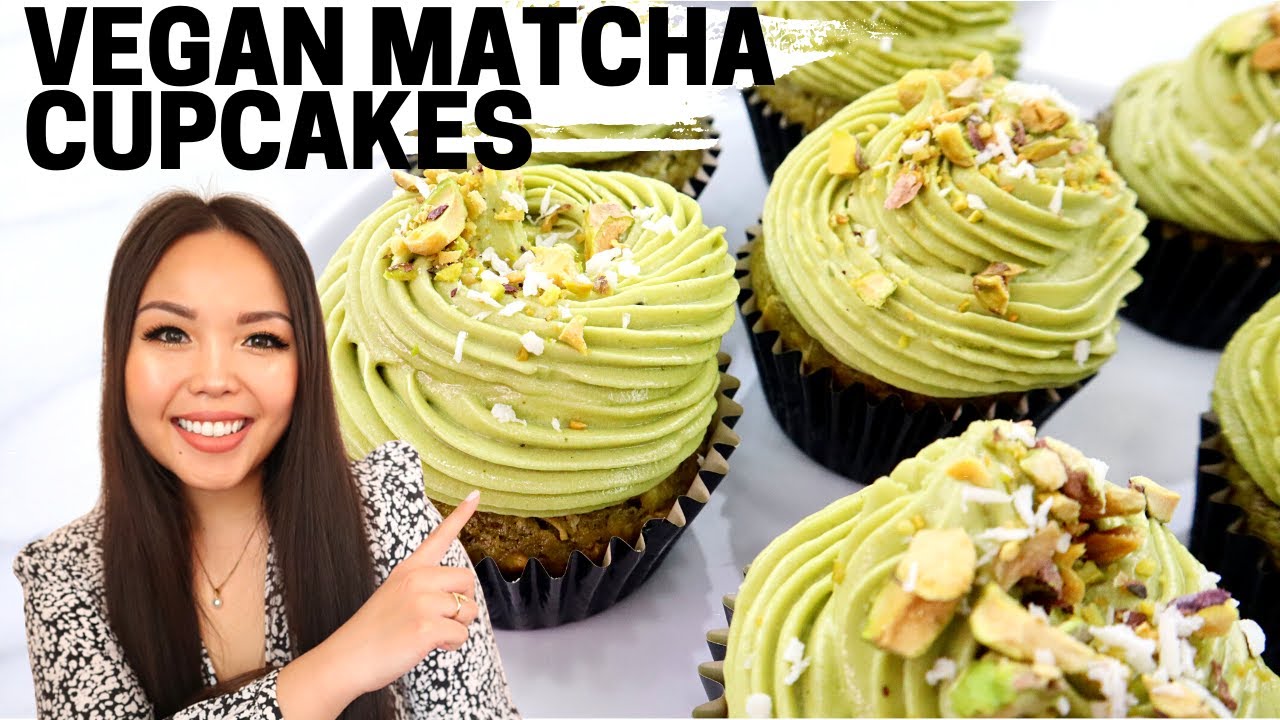 How to Make VEGAN Cupcakes: THE BEST Vegan Matcha Green Tea & Olive Oil Cupcake Recipe