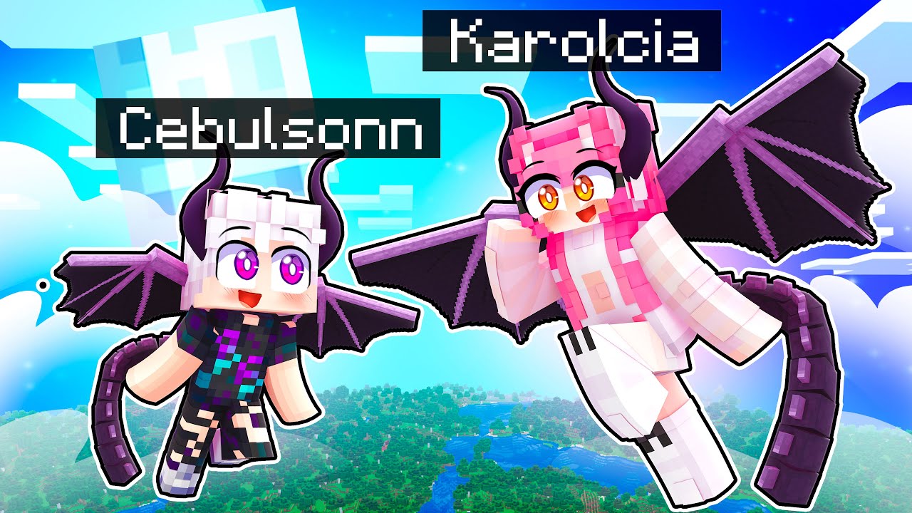 Stałem się MALUTKIM SMOKIEM w MINECRAFT! | Cebulsonn i Karolcia