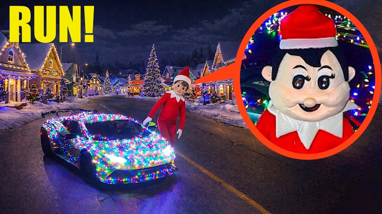 If you ever see this Christmas Lamborghini driving outside your house RUN!! (Elf on the Shelf?!)