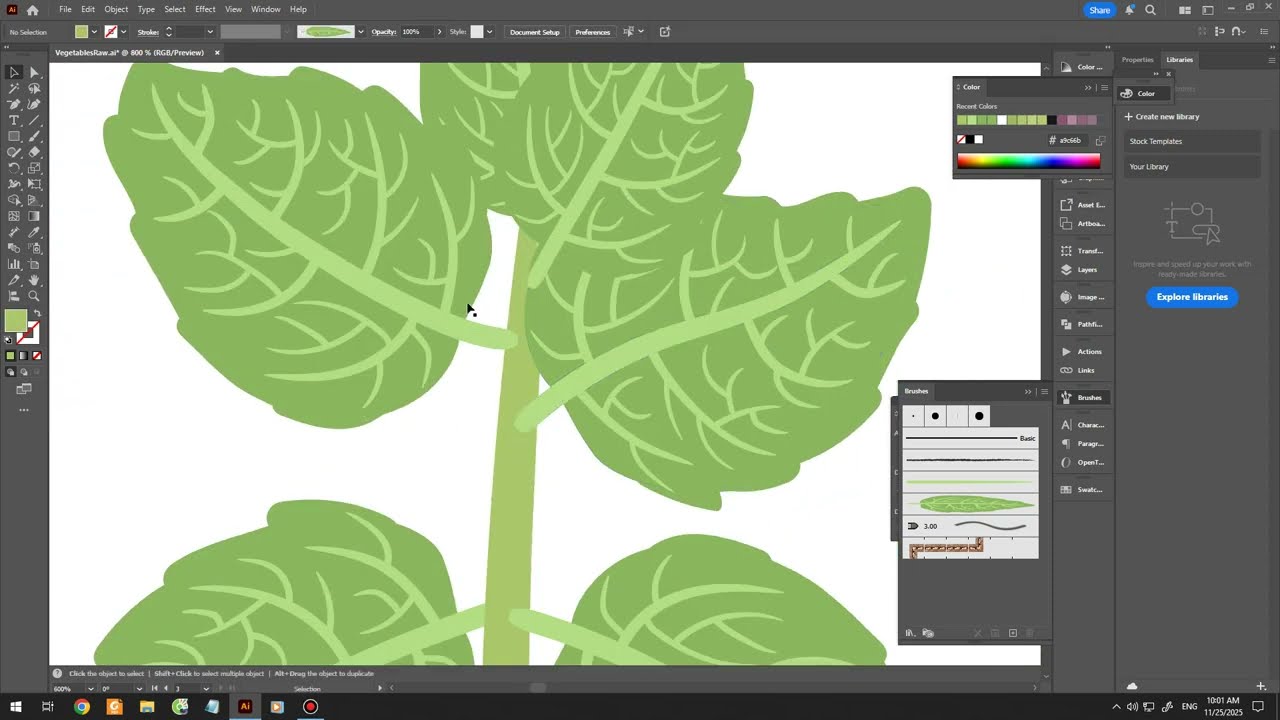 2025-11-25 | Drawing Spearmint and Peppermint in Adobe Illustrator | Simple Vector Study