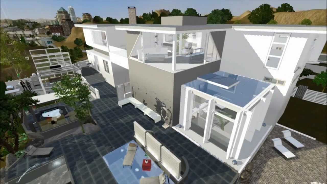 Sims 3 Modern California House On Hill Downloadable