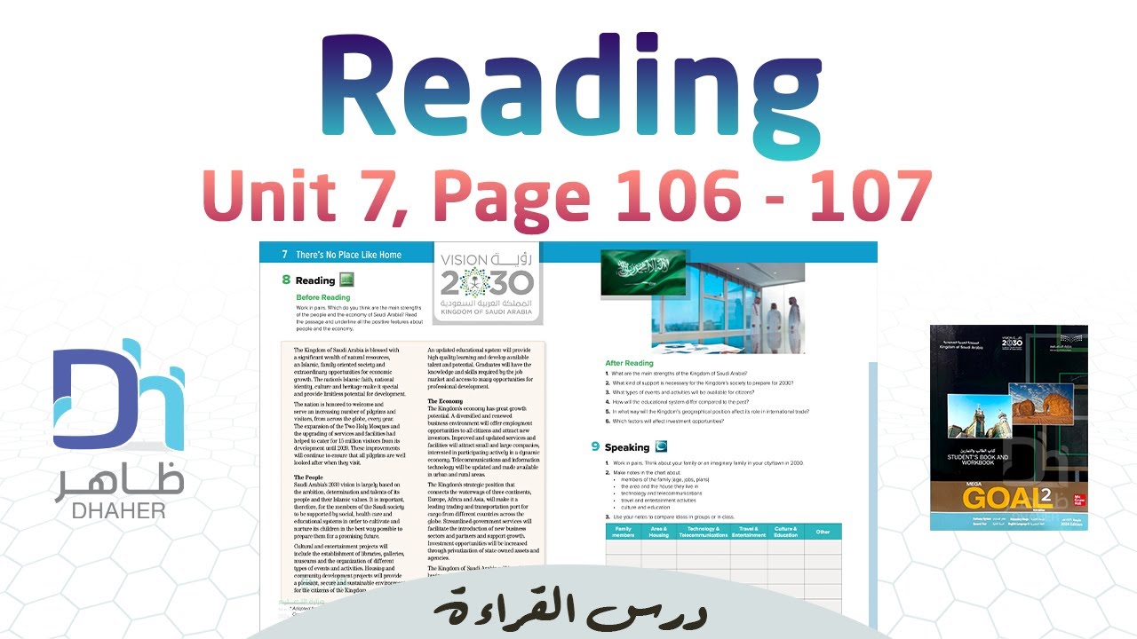 شرح درس القراءة Reading الوحدة 7 ميقا قول Mega Goal 2 (ثاني ثانوي)