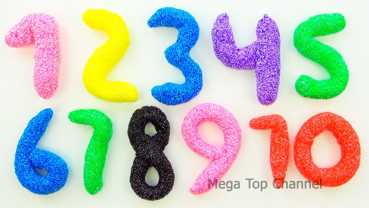 Learn To Count 1 to 20 with PLAY-DOH and Squishy Glitter Foam Learn Colors Make Numbers Counting