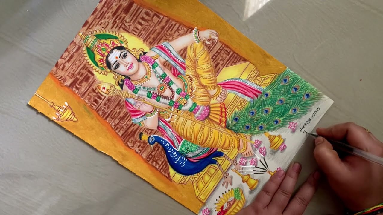 Murugan drawing | Subramanya swamy drawing | Timelapse video | Neerajakanna