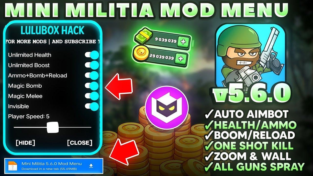 🔥New Pro Mini Militia 5.6.0  Mod Menu Latest Update  | Free Download | No Ban | Smooth Gameplay || 