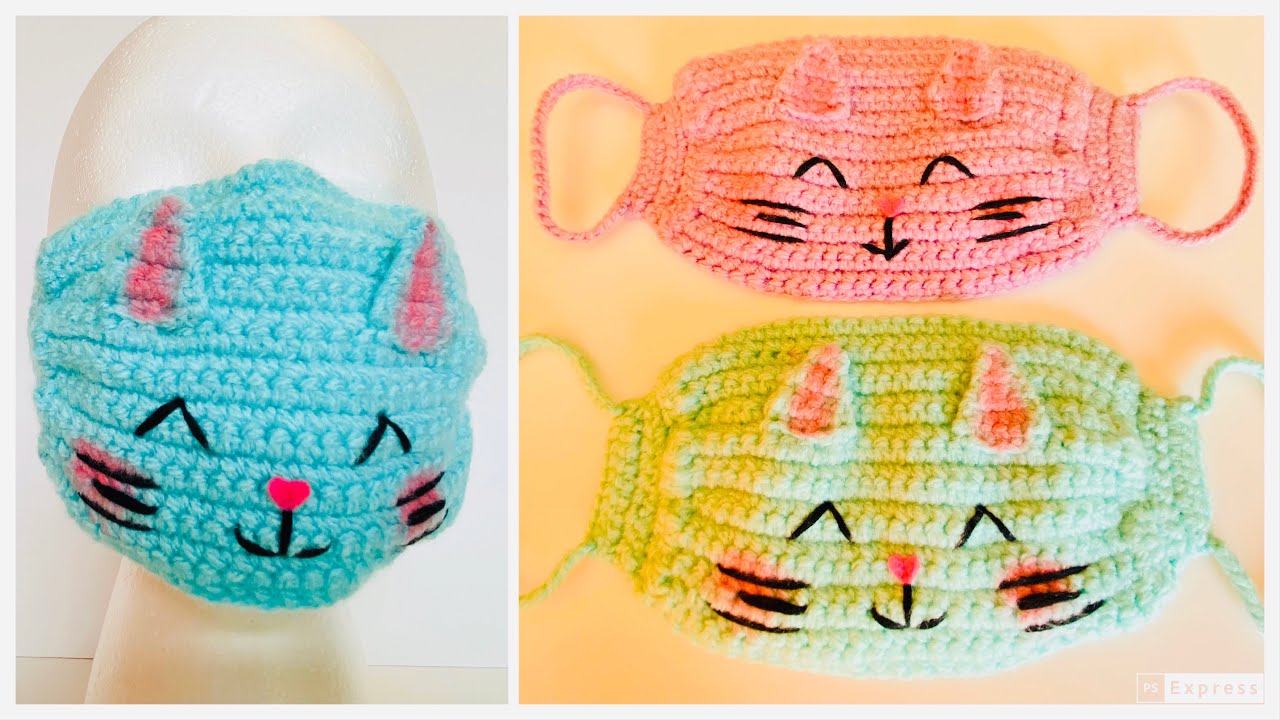 How to crochet a quick and easy face mask 😷 #crochetfacemask #handmadefacemask #diy #crochet