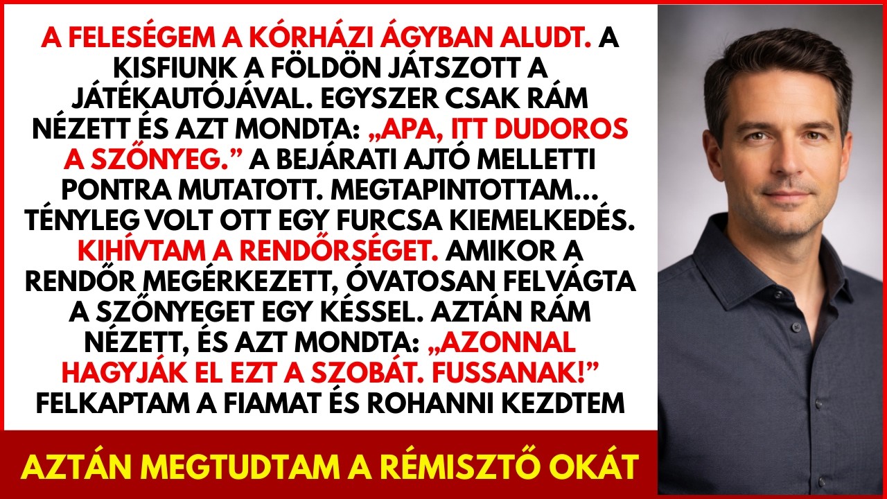 A fiam egy „dudort” talált a feleségem kórházi szobájának szőnyegében — a rendőr azt mondta, fussak.