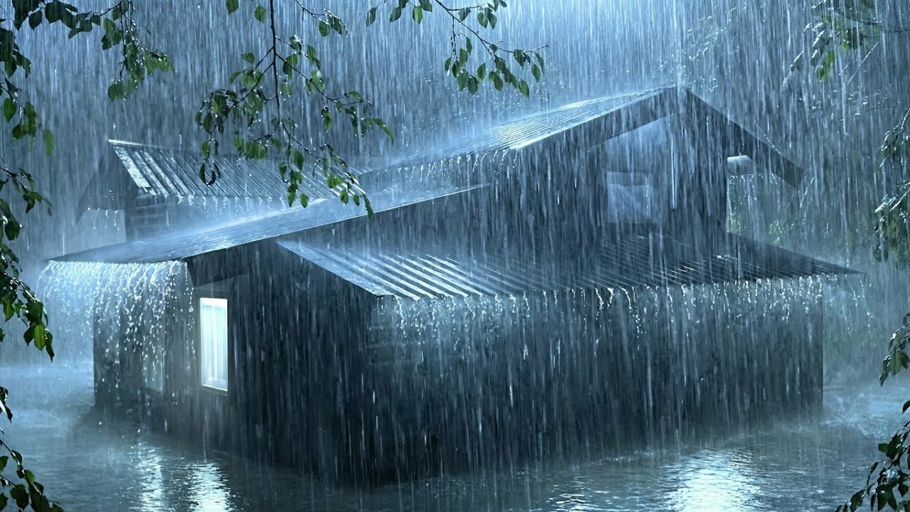 Fall Asleep in Minutes | Heavy Rain on a Tin Roof for Insomnia Relief