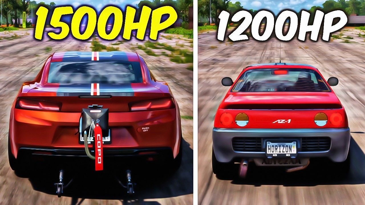 1500HP COPO Camaro Vs 1200HP AZ-1 &ndash; Who Wins This Crazy Drag Race? | FH5