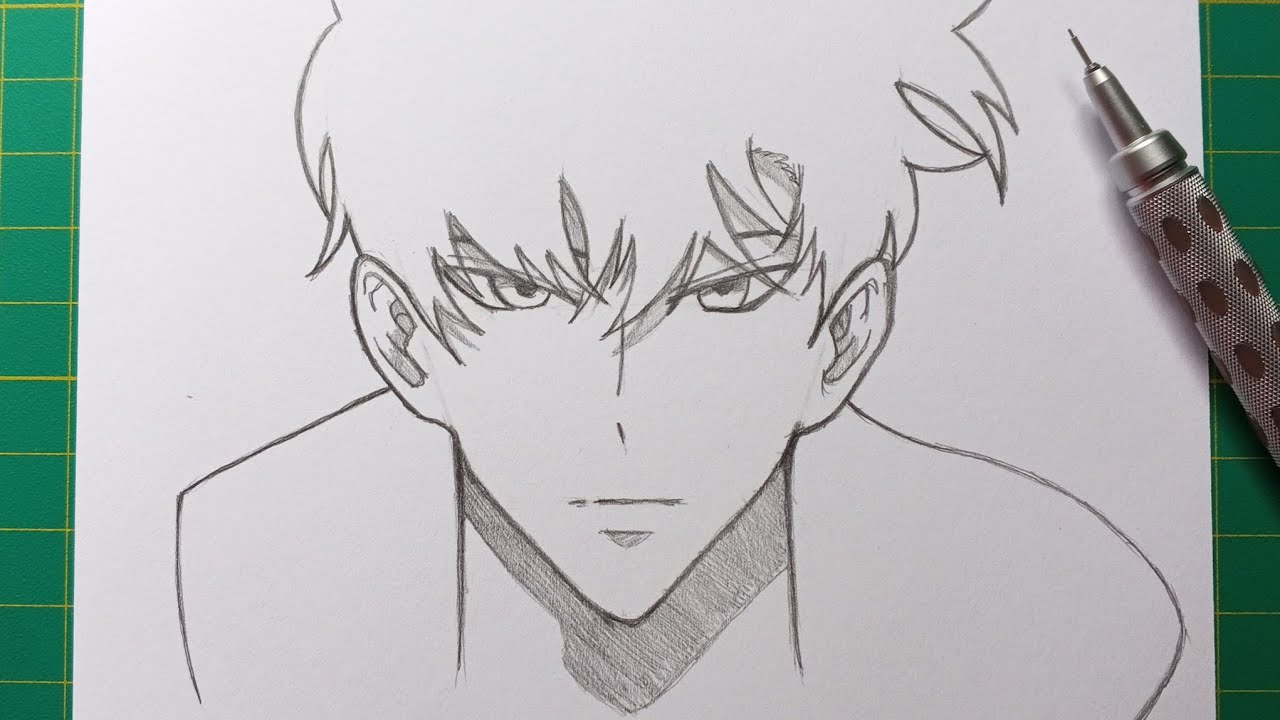 How to draw Sung Jin Woo from Solo Leveling step by step