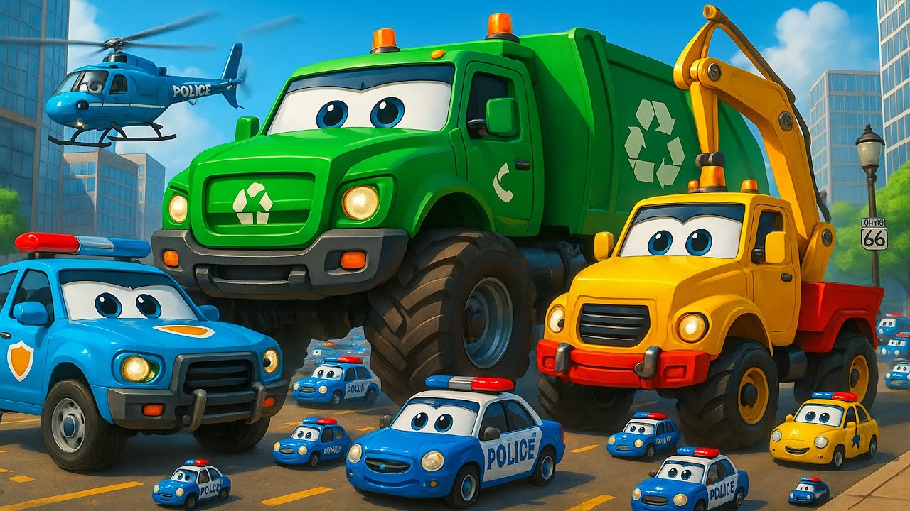 Rising Water – The Rescue Team Saves The Street! 🚒🚓🚜 | Police Car & Friends Rescue Cars Cartoon