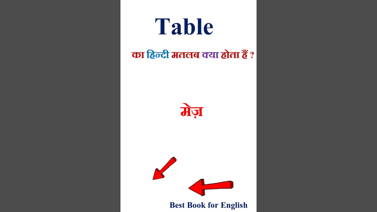 Table meaning in hindi | Table ka matlab kya hota hai | Table in hindi
