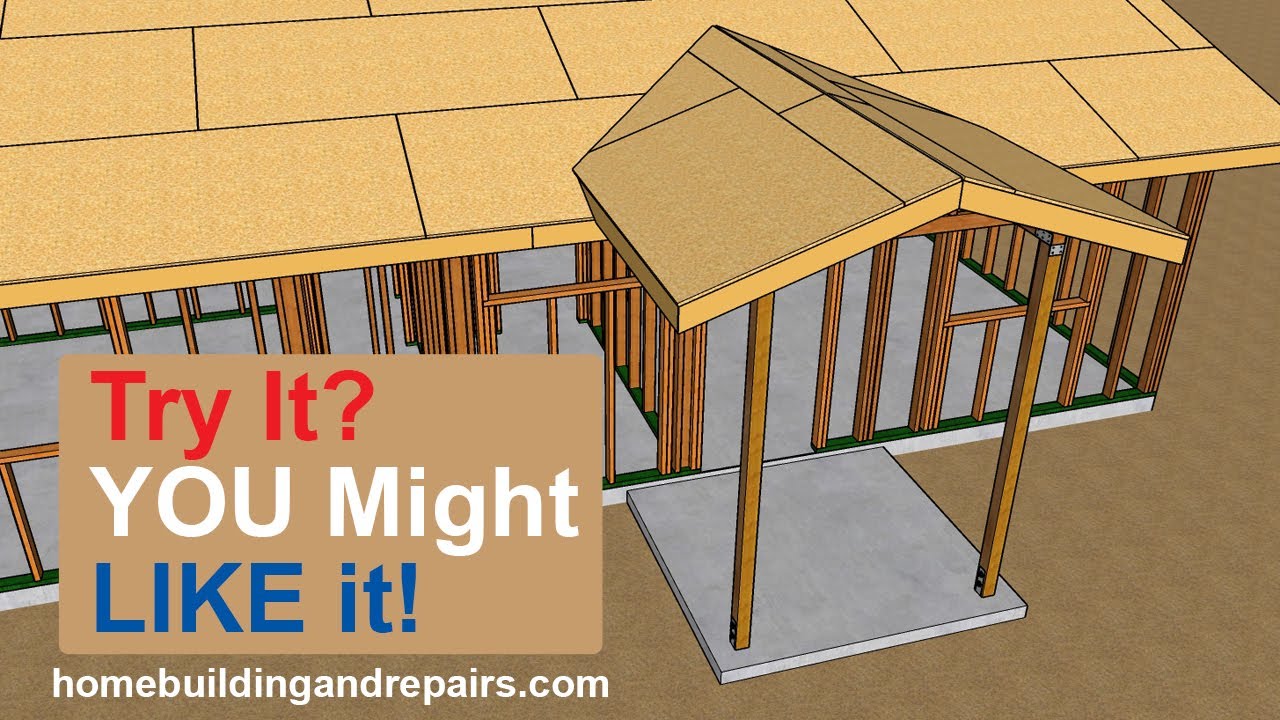 How To Build And Frame 6 Foot By 6 Foot Gable Roof Porch Extension - Home Renovation Design Ideas