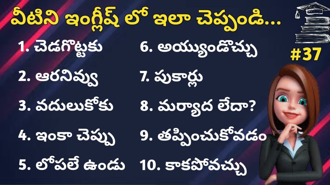 English vocabulary #37 | Learn English through Telugu | Tinglish Teacher