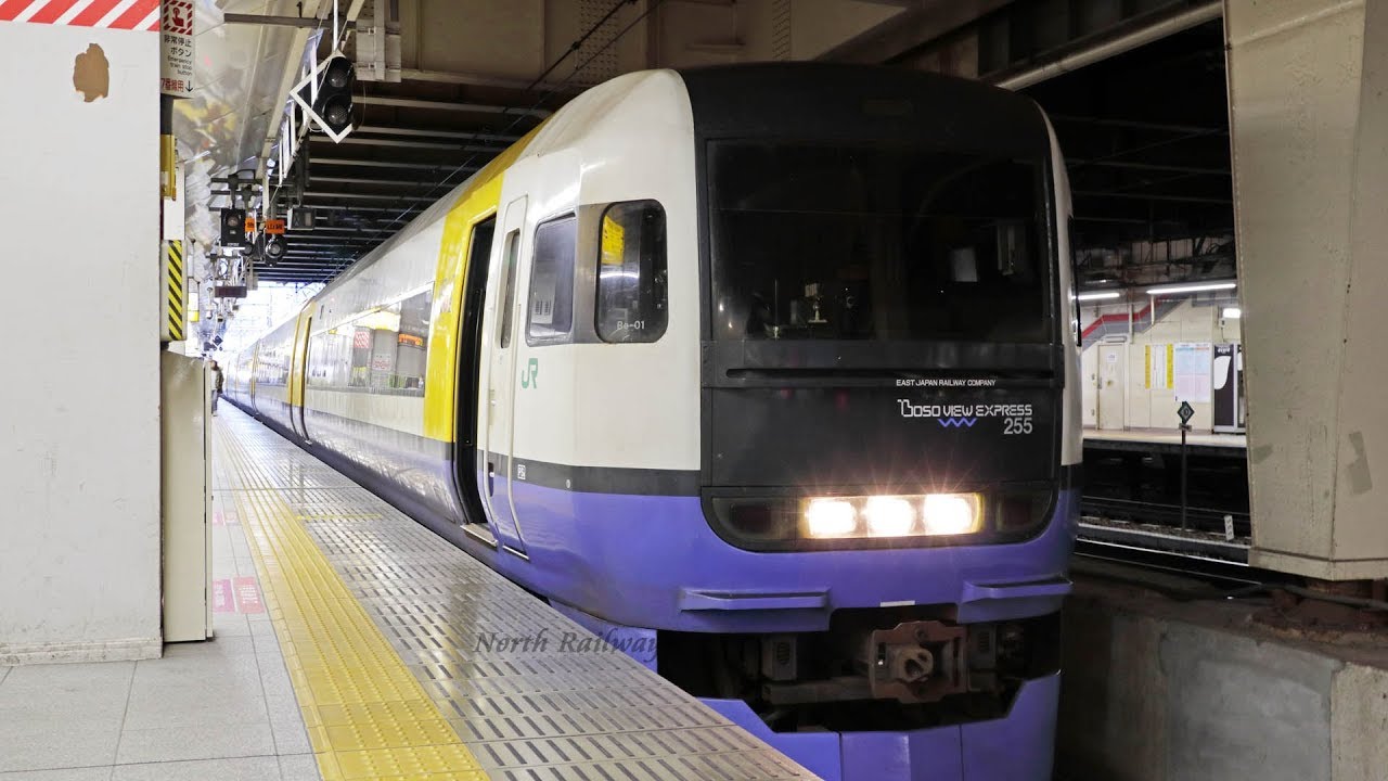 【255系】特急 新宿わかしお 安房鴨川行 新宿駅発車 / JR東日本