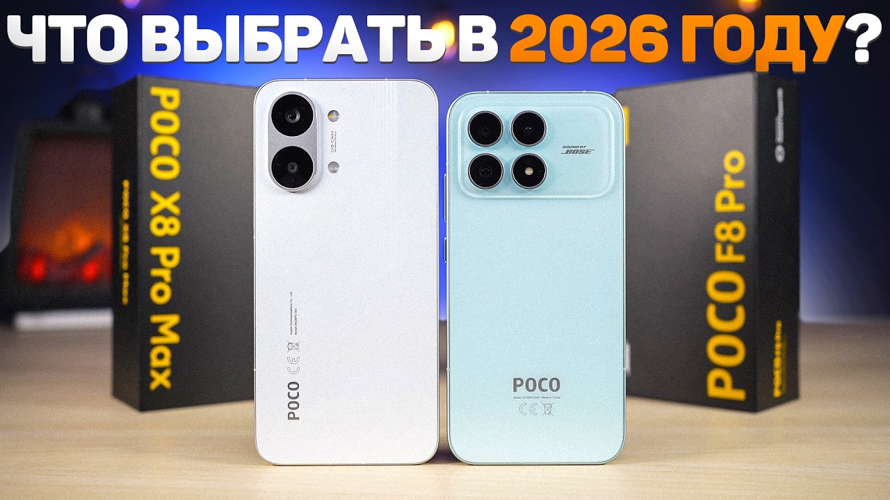 POCO X8 PRO MAX vs POCO F8 PRO &ndash; ЧТО ВЫБРАТЬ? ЛУЧШИЙ СМАРТФОН XIAOMI 2026 до 40.000Р.! СРАВНЕНИЕ