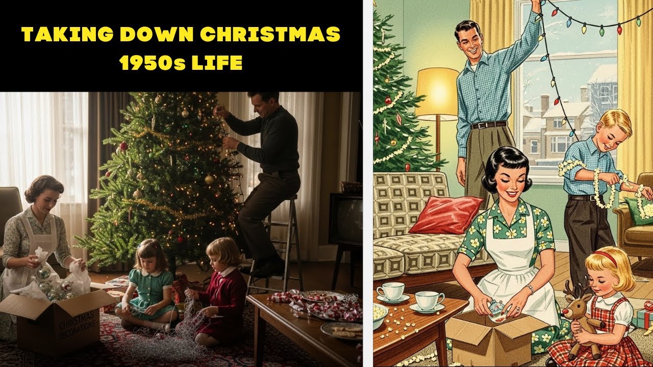 What It Was Like to Take Down Christmas Decorations in the 1950s | Life in the 50s Documentary Style