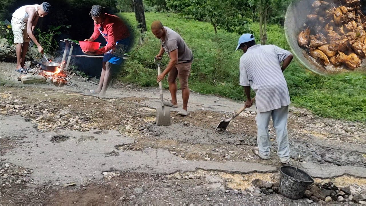 Taking the initiative to fix our road - (Colaz Smith TV ) - pappy cooked for the team