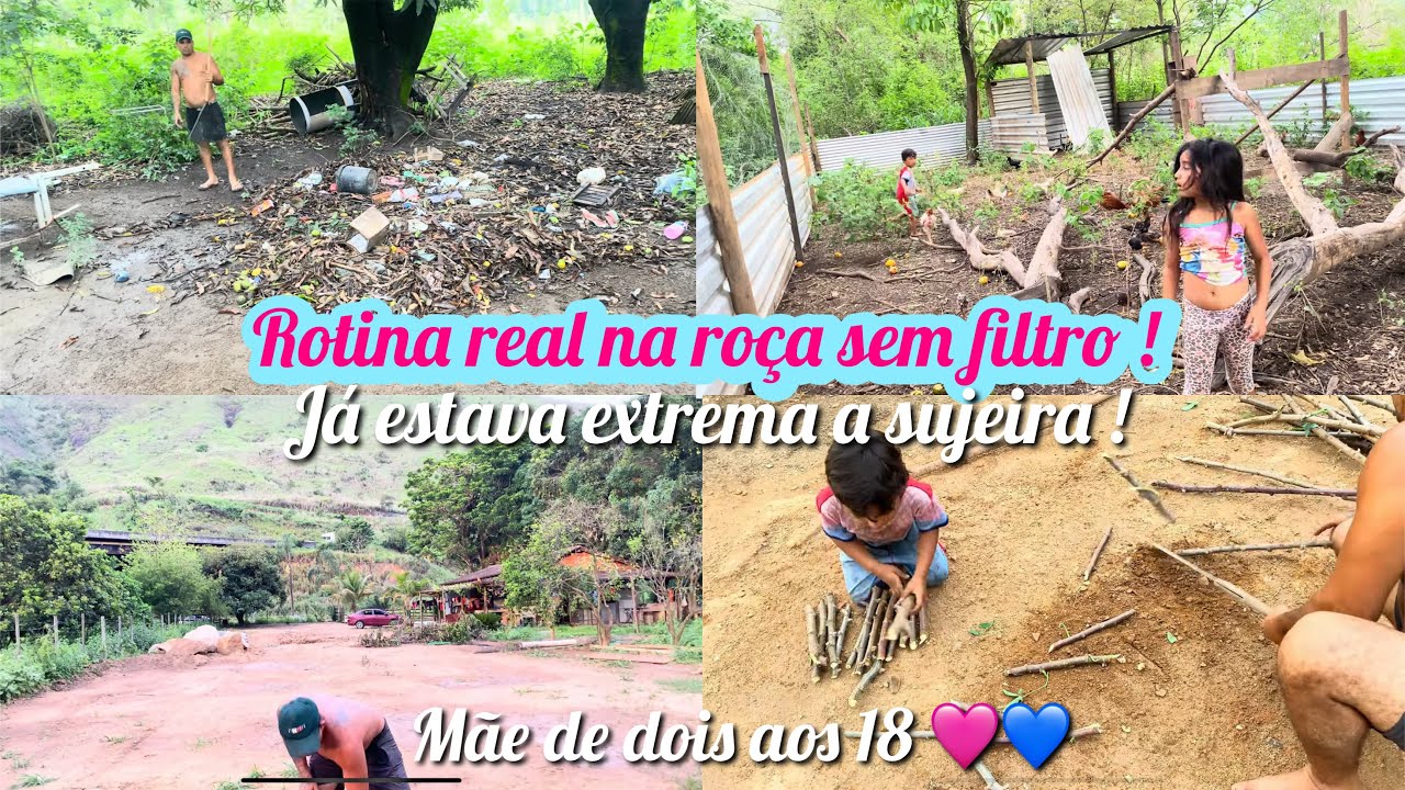 O QUINTAL DA CHÁCARA ESTAVA ABANDONADO 😱 Olha como ficou DEPOIS da limpeza! | Rotina real na roça 🏡🌴
