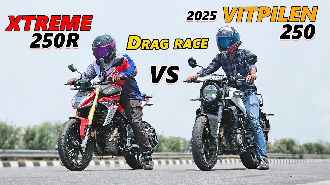 2025 Hero Xtreme 250R vs Husqvarna Vitpilen 250 | Drag Race Battle | Top Speed Test & Acceleration!
