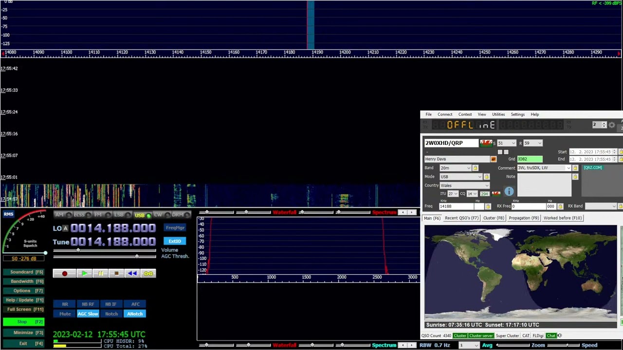 (tr)usdx QSO audio and video from OM0ET's Live stream.