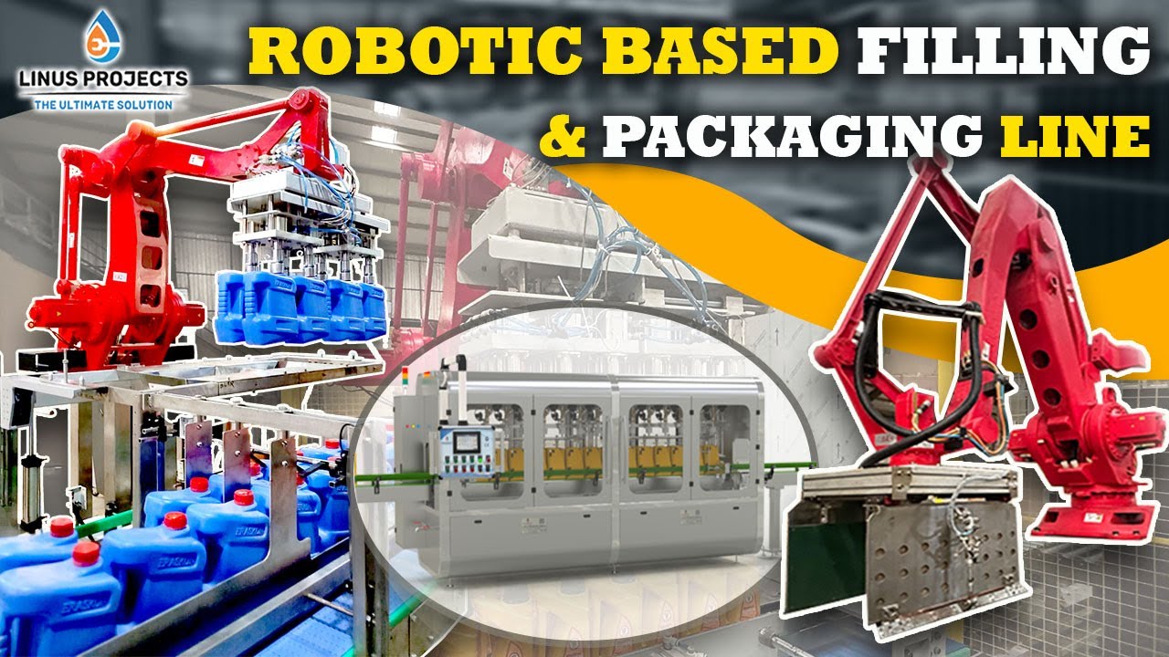 14 HEAD LUBE OIL FILLING & ROBOTIC PACKAGING LINE | manufactured by Linus Projects