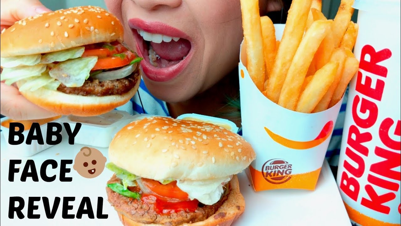 ASMR BURGER KING WHOPPER + FIRST MONTH WITH NEW BABY!! face reveal 먹방 suellASMR