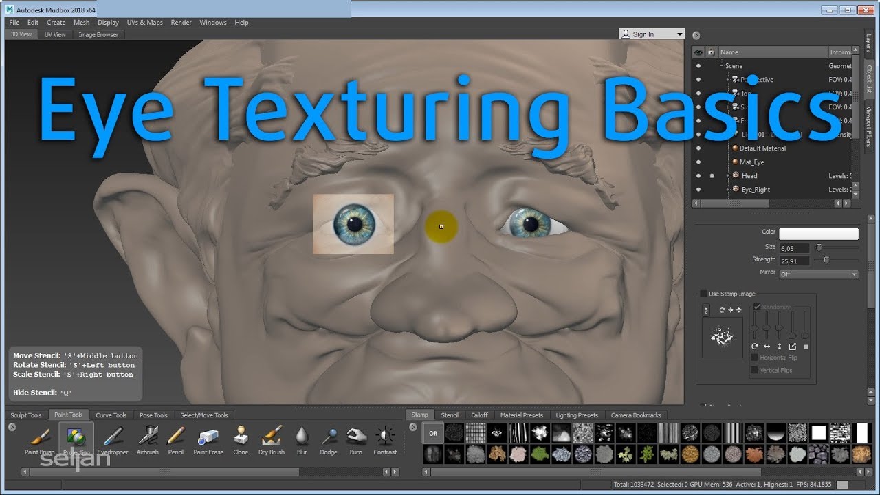 MS3D | Mudbox | Texturing | 001 - Simple Eye
