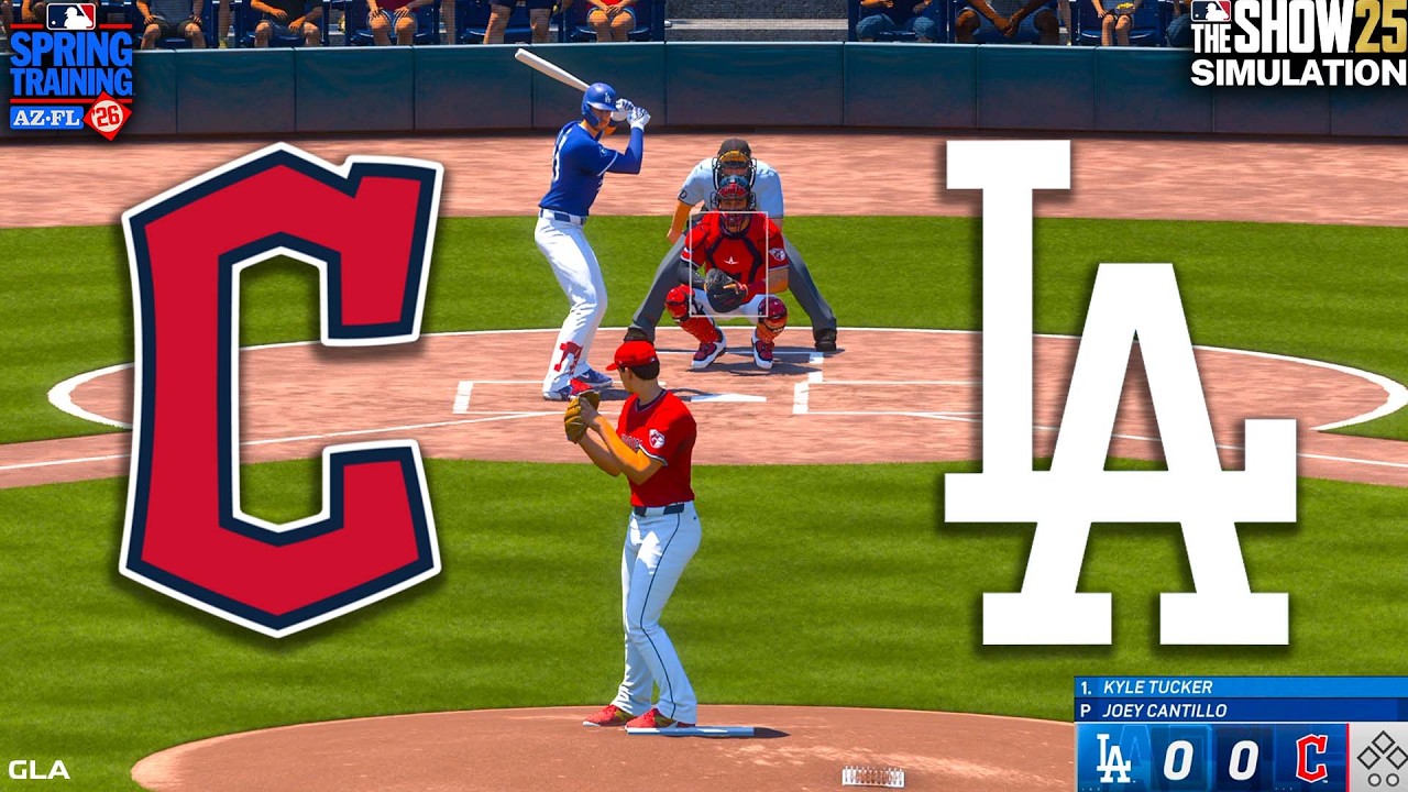 Dodgers vs. Guardians Simulation | Spring Training 3/3/2026 | Updated Rosters MLB The Show 25 PS5