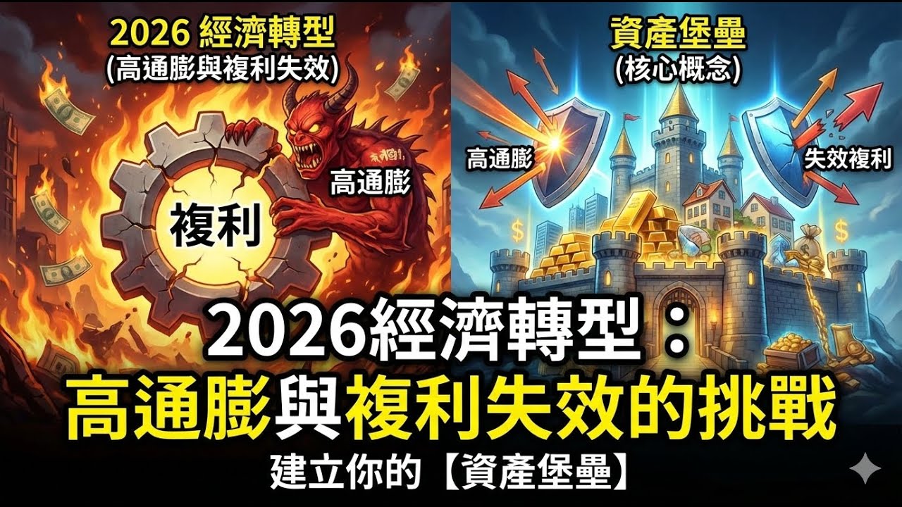 2026，投資者如何應對高通膨與複利失效的挑戰，建立「資產堡壘」的核心概念。!#富人思維 #財富自由 #被動收入