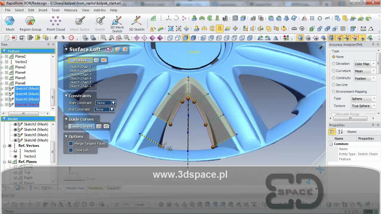 Modelowanie kołpaka ze skanu 3d
